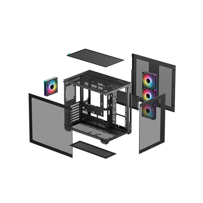 DeepCool CG530 4F Tempered Glass ATX Mid Tower Cabinet-Black