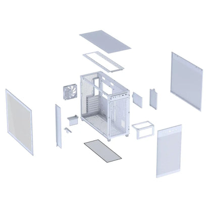 ASUS Prime AP303 Tempered Glass ATX Mid‑Tower Computer Case with 360mm Radiator Support- White-tpstech.in