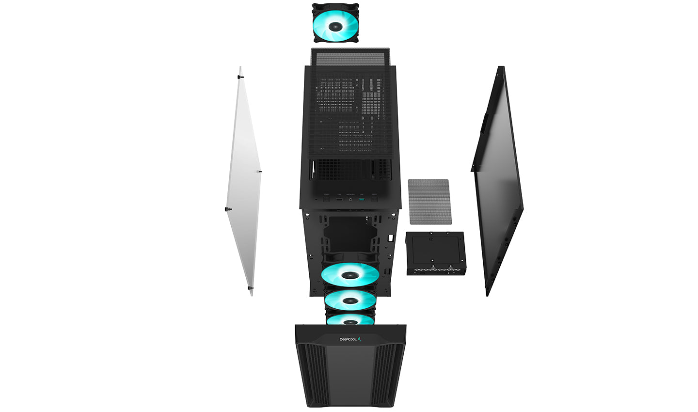 DEEPCOOL MATREXX CC560 Tempered Glass Window ATX Mid Tower Cabinet Three Pre-Installed LED Fans