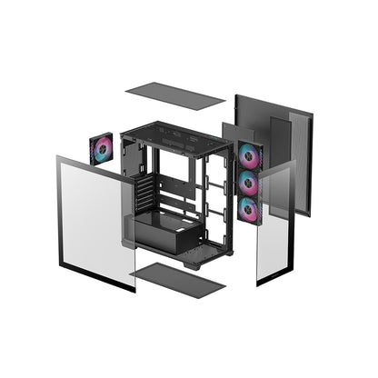 DeepCool CG580 4F Tempered Glass ATX Mid Tower Cabinet-Black