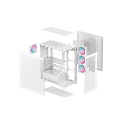 DeepCool CG580 4F Tempered Glass ATX Mid Tower Cabinet-White