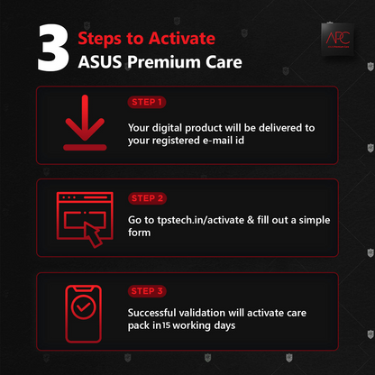 ASUS प्रीमियम केयर TUF ROG Zephyrus STRIX फ्लो सीरीज गेमिंग लैपटॉप के लिए ऑनसाइट सर्विस के साथ 1 साल की ADP ऐड-ऑन वारंटी