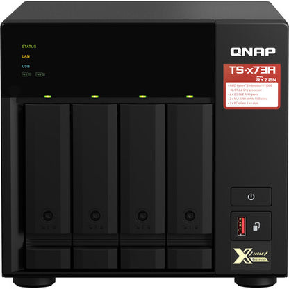 QNAP TS-473A-8G Quad Core 4 Bay Desktop Network Attached Storage Enclosure - Black
