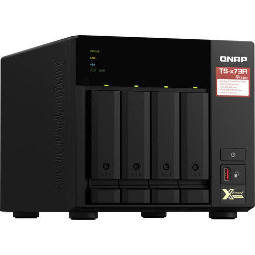 QNAP TS-473A-8G Quad Core 4 Bay Desktop Network Attached Storage Enclosure - Black