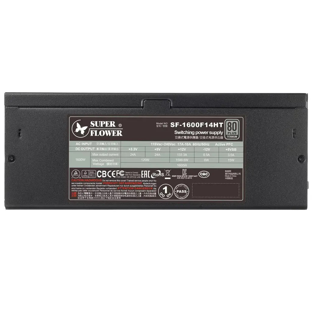 Super Flower Leadex Titanium 1600W 80+ ATX 3.1 PCIe 5.1 Ready Fully Modular Power Supply