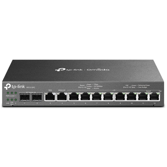 TP-Link Omada ER7212PC 3-in-1 12 Port PoE+ Compliant Gigabit VPN Router