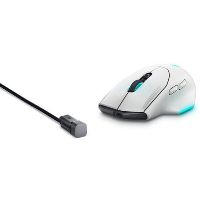 Dell Alienware AW620M RGB 26,000 DPI Optical 2.4GHz Wireless Gaming Mouse - Lunar Light