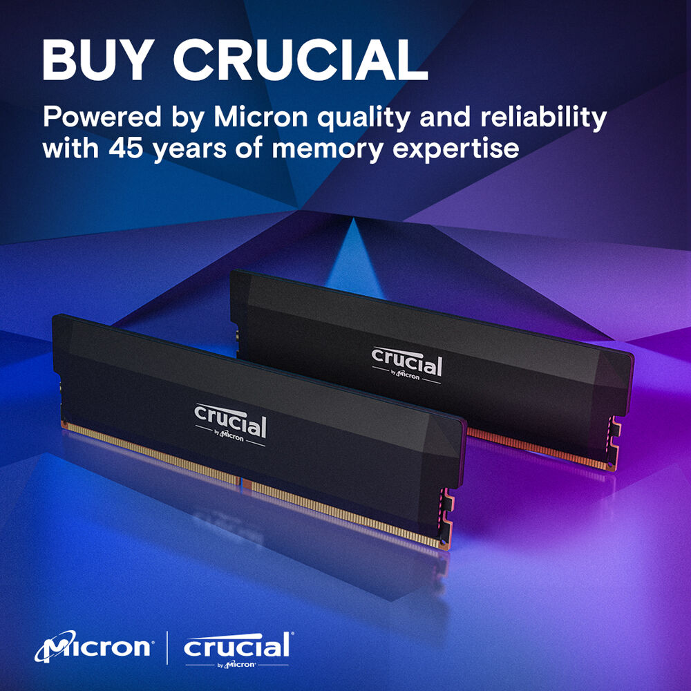 Crucial Pro Overclocking 16GB DDR5 6000Mhz CL36 UDIMM OC Gaming Memory