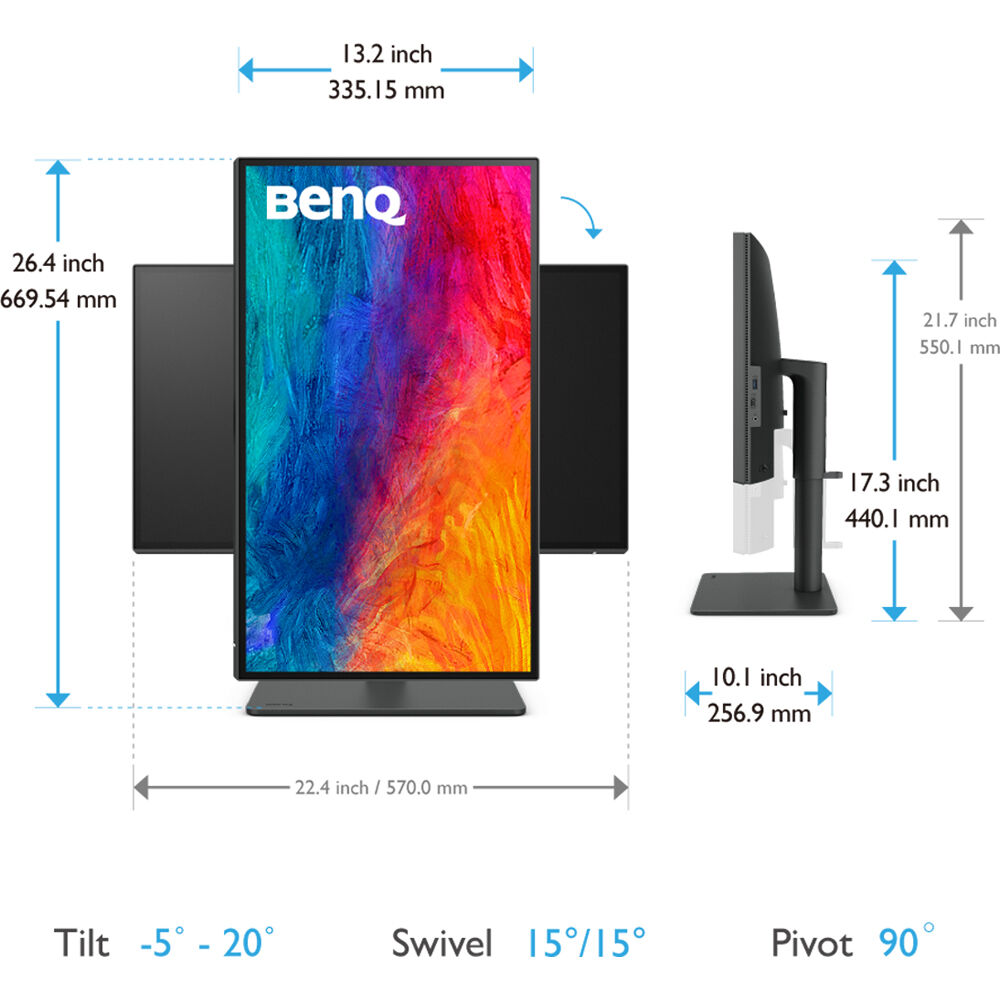 BenQ PD2506Q 25" 60Hz 2K QHD IPS Panel HDR10 USB-C Designer Monitor with Built-in Speaker
