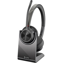 Poly Voyager 4320-M Microsoft Teams Certified Bluetooth Wireless Headset with Charging Stand - Black