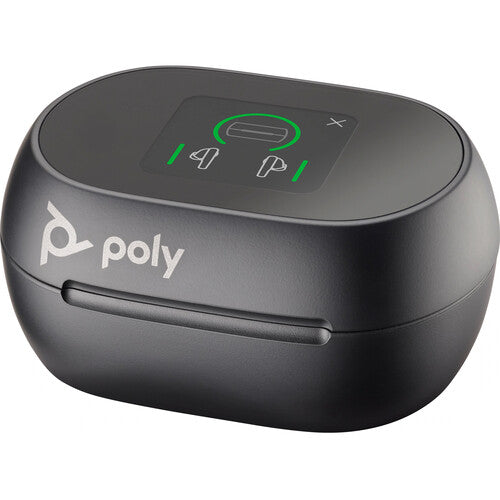 POLY Voyager Free 60+ UC Carbon Black Earbuds with BT700 USB-C Adapter and Touchscreen Charge Case