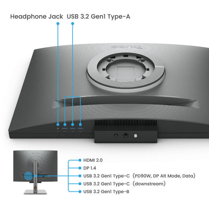 BenQ RD280U 28” 2560p 4K UHD Programming Monitor with MoonHalo Backlight and Built-in Speaker