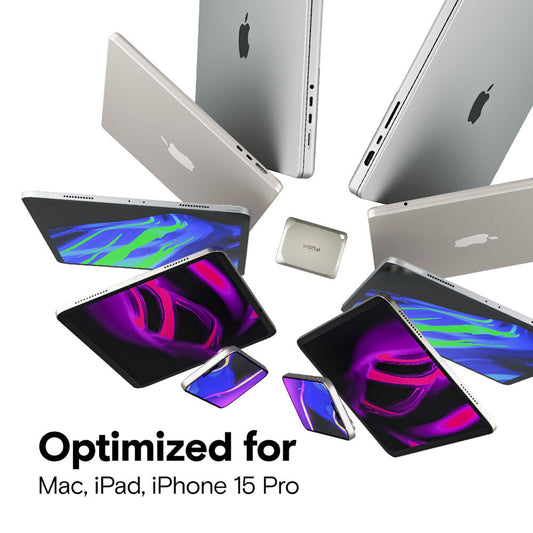 Crucial X9 Pro 1TB USB 3.2 Gen 2 External Portable Solid State Drive for Mac