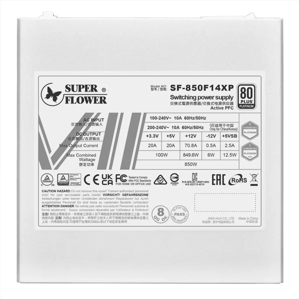 Super Flower Leadex VII Platinum PRO 850W ATX 3.1 PCIe 5.1 Ready Fully Modular Power Supply-White