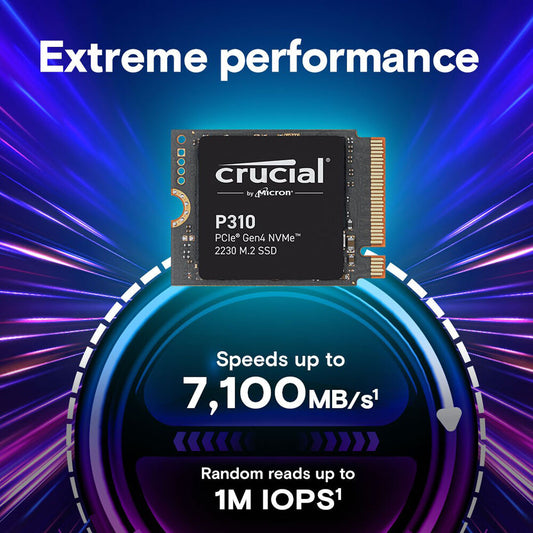 Crucial P310 1TB PCIe Gen4 NVMe 2230 M.2 Internal Solid State Drive