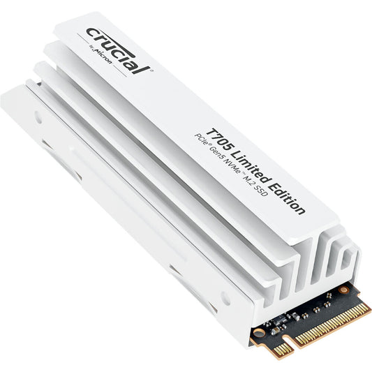 Crucial T705 2TB PCIe 5.0 NVMe M.2 2280 SSD with Heatsink - Limited Edition White