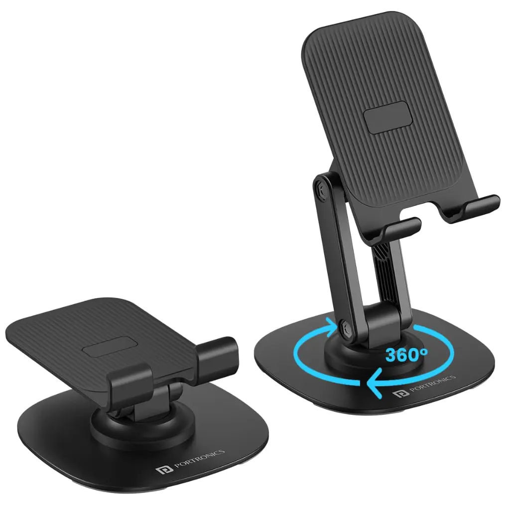 Portronics Mobot III POR 2046 Adjustable Mobile and Tablet Holder with 360 Degree Rotating Base
