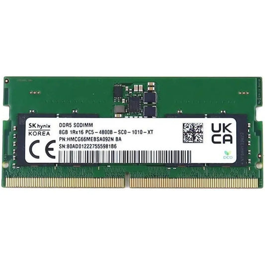 Hynix 8GB DDR5 RAM 4800MHz CL40 262‑Pin 1Rx16 SODIMM Laptop Memory
