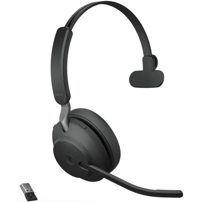 Jabra Evolve2 65 MS Mono Wireless Headset with USB‑A Link380a Adapter & Charging Stand