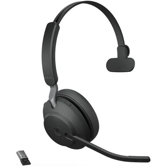 Jabra Evolve2 65 MS Mono Wireless Headset with USB‑A Link380a Adapter & Charging Stand