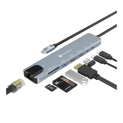 Portronics Mport 8 POR 2149 USB C Hub 8 in 1 with 4K HDMI 100 Mbps