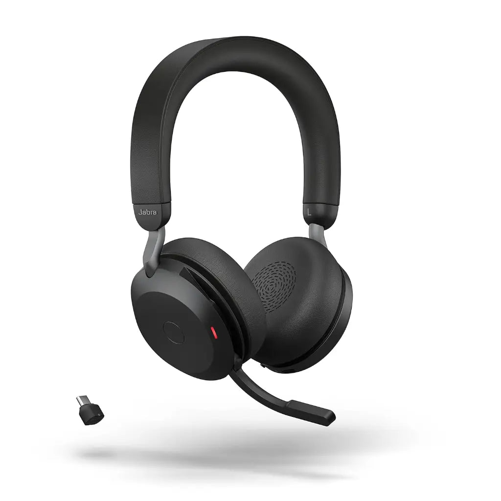 Jabra Evolve2 75 UC Wireless Noise‑Canceling Headset with USB‑C Adapter