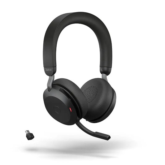 Jabra Evolve2 75 UC Wireless Noise‑Canceling Headset with USB‑C Adapter