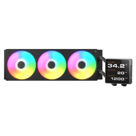 Cougar Poseidon Vistek Pro ARGB 360mm Liquid Cooler with 3.95 Inch IPS LCD Display - Black