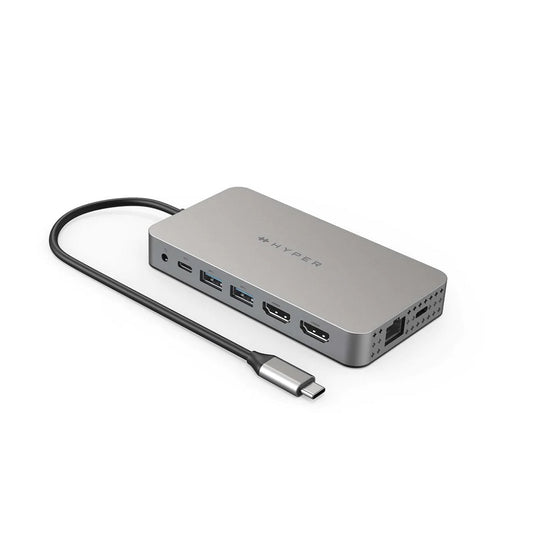 Targus HyperDrive Dual 4K HDMI 10-in-1 USB-C Hub For M1/M2 MacBooks - Silver