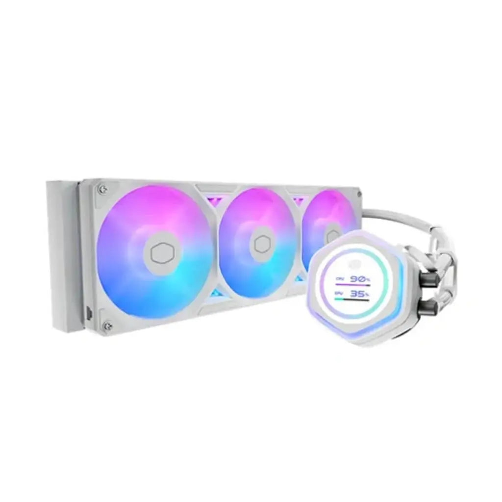 Cooler Master MasterLiquid Atmos II 360mm LCD ARGB AIO Liquid CPU Cooler – White