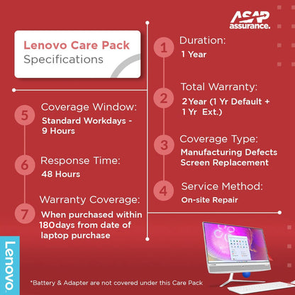 Lenovo 1 Year Additional Warranty Pack for IdeaPad Halo Laptops (NOT A LAPTOP)