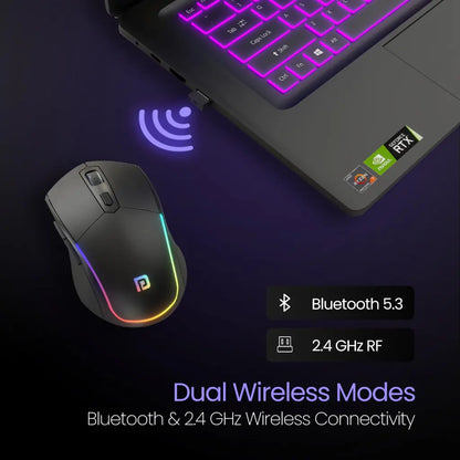 Portronics Toad One POR 1682 Wireless Dual Connectivity Mouse with RGB Lights-tpstech.in