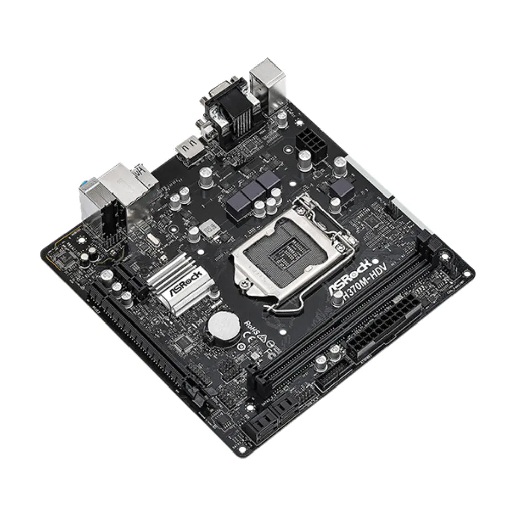 ASRock H370M‑HDV Intel H370 LGA1151 DDR4 Micro ATX Motherboard-tpstech.in