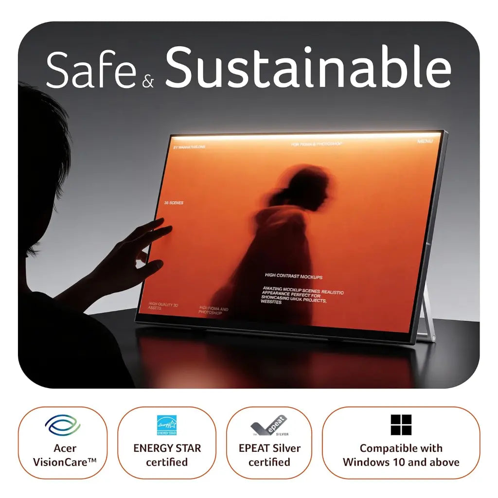 Acer UT272 27" 75Hz Full HD IPS Touch Monitor 10 Point Touch-tpstech.in