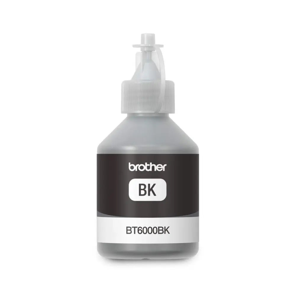 Brother BT6000BK Black Original High‑Yield Ink Bottle – 6000 Pages, 105ml Compatible for DCP‑T300/T500W/T700W & MFC‑T800W Printers-tpstech.in