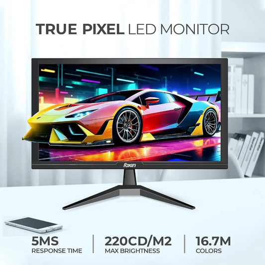 Foxin 24" 60Hz 5ms Crystal Flat Full HD LED Monitor Wall Mountable-tpstech.in