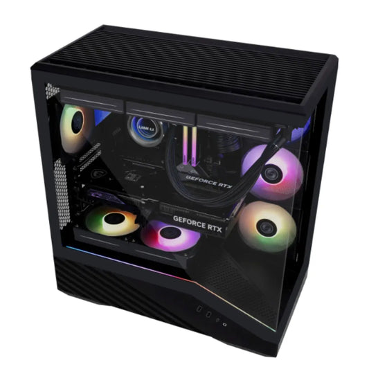 Lian Li Vector V100X Mid Tower Dual Tempered Glass PC Case with Back‑Connect Support - Black-tpstech.in