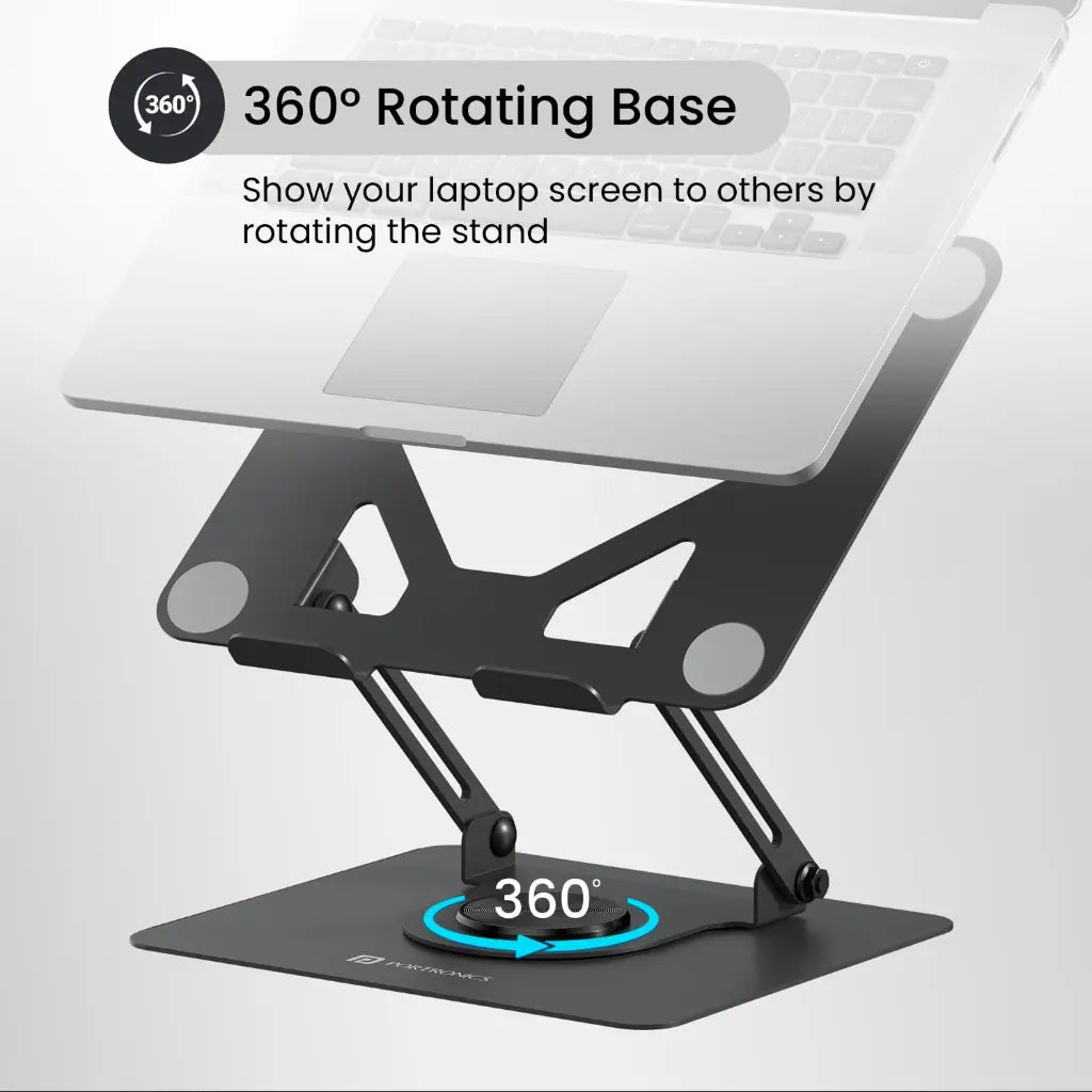 Portronics My Buddy K11 POR 2202 Foldable Laptop Stand with 360 Rotation-tpstech.in