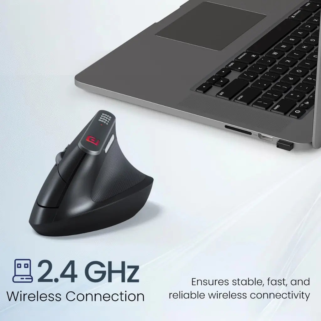 Portronics Toad Ergo POR 1808 Vertical Wireless Ergonomic Mouse 1200 DPI-tpstech.in