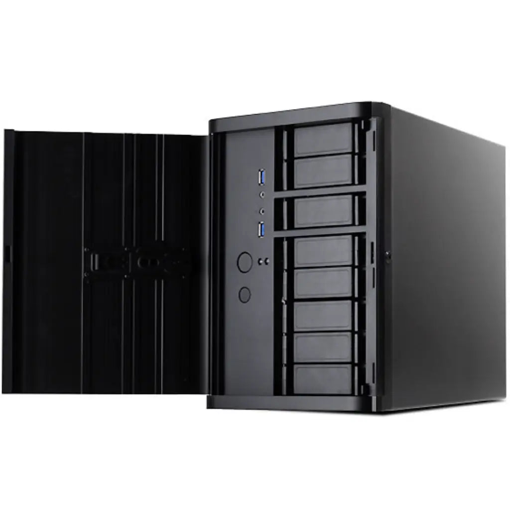 SilverStone DS380 Mini ITX Mini DTX NAS Cabinet with 8 Hot Swap Bays USB 3.0 Black-tpstech.in