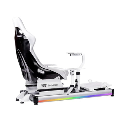 Thermaltake GF500 Flight Simulator Cockpit Snow Aluminum Frame RGB Gaming Seat-tpstech.in