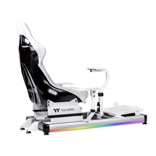 Thermaltake GF500 Flight Simulator Cockpit Snow Aluminum Frame RGB Gaming Seat-tpstech.in