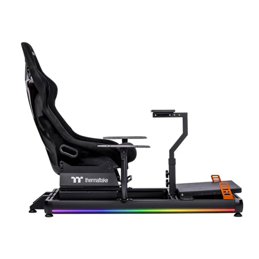 Thermaltake GF500 Flight Simulator Cockpit Snow Aluminum Frame RGB Gaming Seat - Black-tpstechin