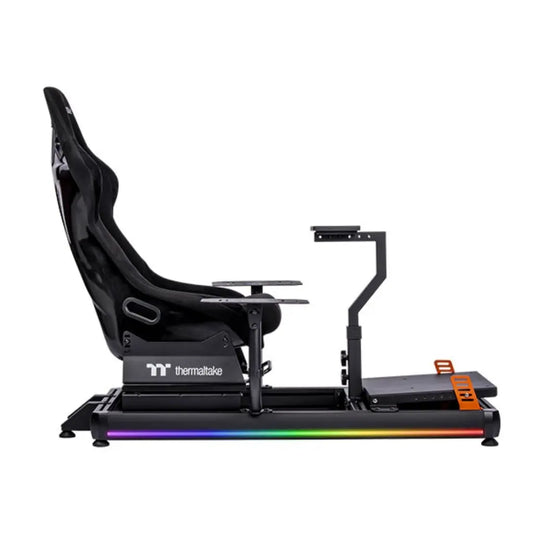 Thermaltake GF500 Flight Simulator Cockpit Snow Aluminum Frame RGB Gaming Seat - Black-tpstechin
