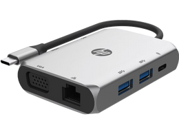 HP USB-C to USB-A HDMI RJ45 VGA USB-C 7-in-1 Hub