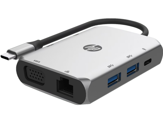 HP USB-C to USB-A HDMI RJ45 VGA USB-C 7-in-1 Hub