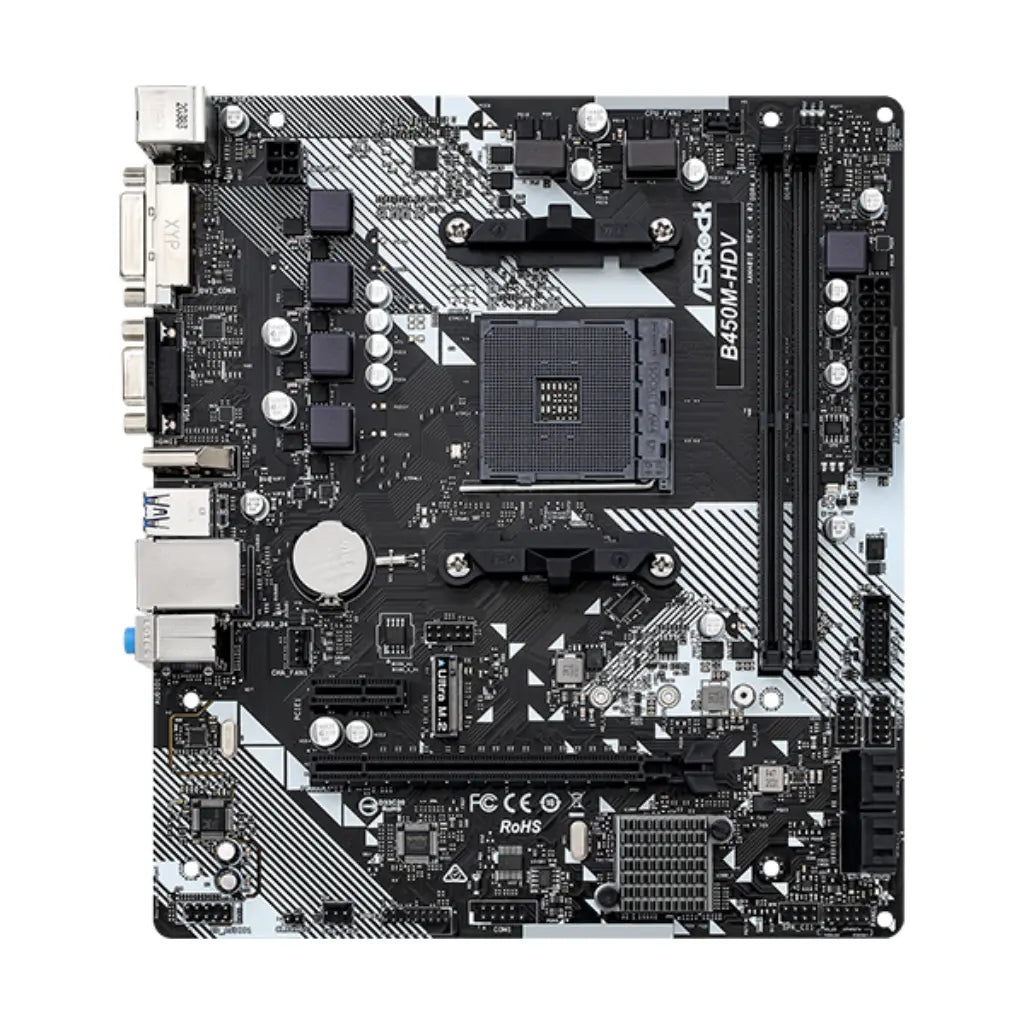 ASRock B450M-HDV R4.0 B450 AM4 DDR4 Micro ATX Motherboard-tpstech.in