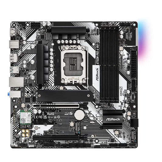 ASRock B760M PRO-A WIFI B760 Intel LGA1700 DDR5 Micro-ATX Motherboard-tpstech.in