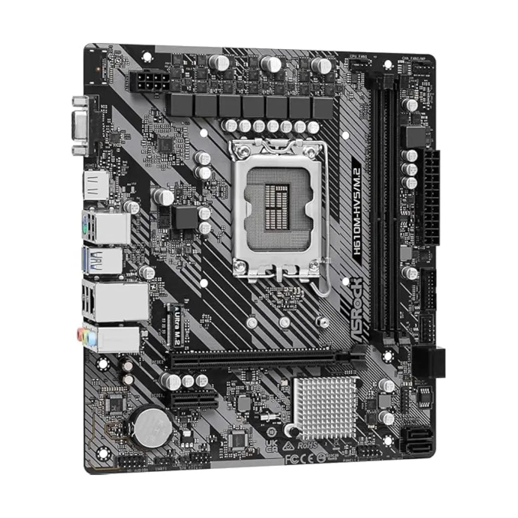 ASRock H610M-HVS/M.2 R2.0 DDR4  Intel LGA 1700 Micro ATX Motherboard-tpstech.in