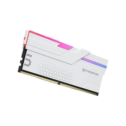 Acer Predator Hermes RGB 48GB (24GBx2) DDR5 RAM 7200MHz CL36 288-Pin Desktop Memory - White-tpstech.in